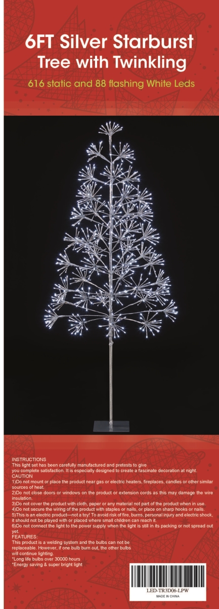 6 ft. Pure White Starburst LED Tree