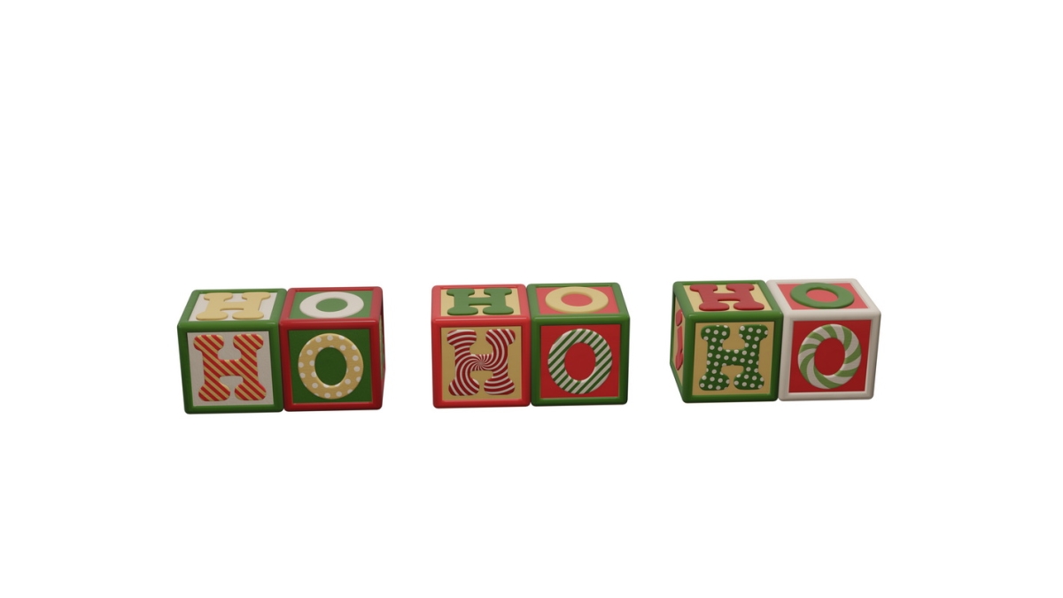 HO HO HO Letter Block Decor, Multi Color