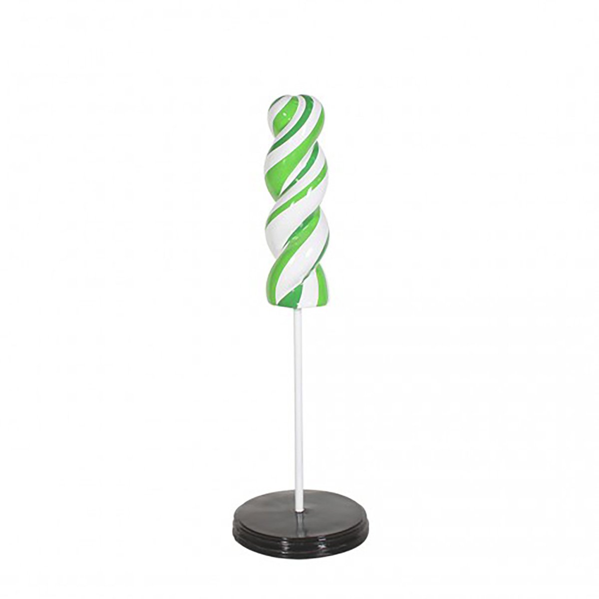 3.5 ft. Twisted Lollipop, Lime Green with White