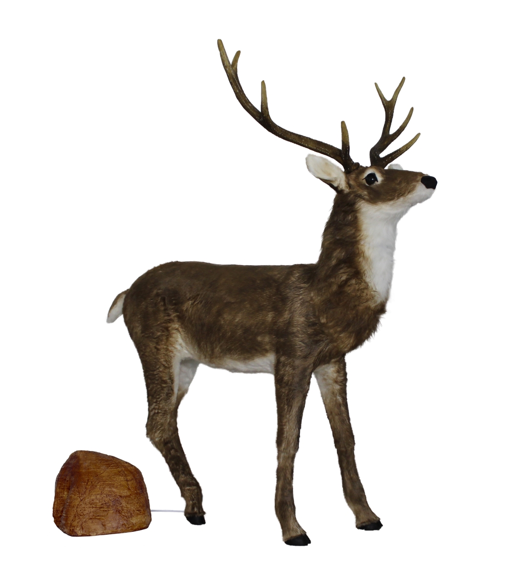 Picture of Queens of Christmas AMTRN-BL-21-ADR-NAT 66 in. Animated Adult Natural Deer Head Moves & Music Decor