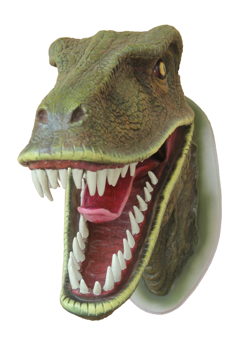 28 in. Velociraptor Head Wall Mount Figurine
