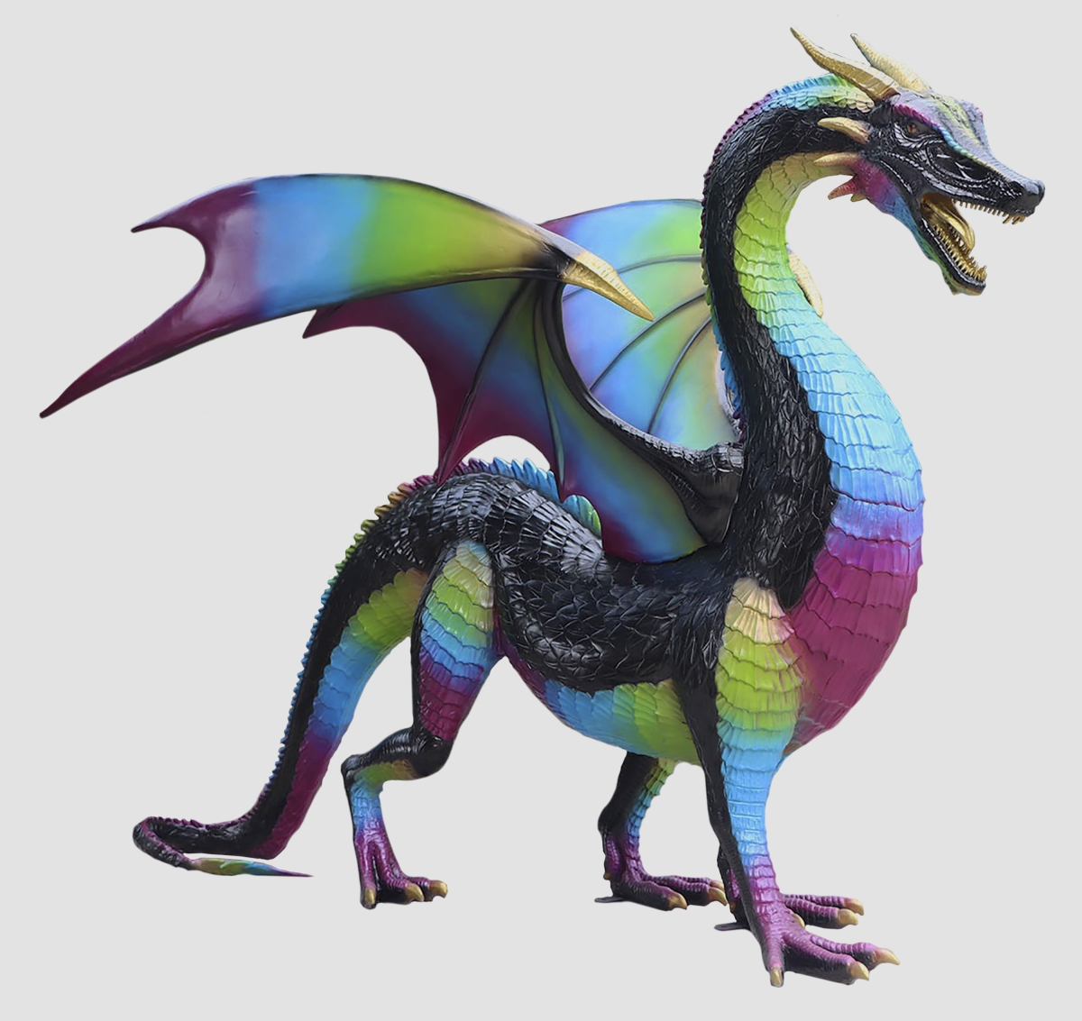 6 ft. Rainbow Standing Dragon Figurine