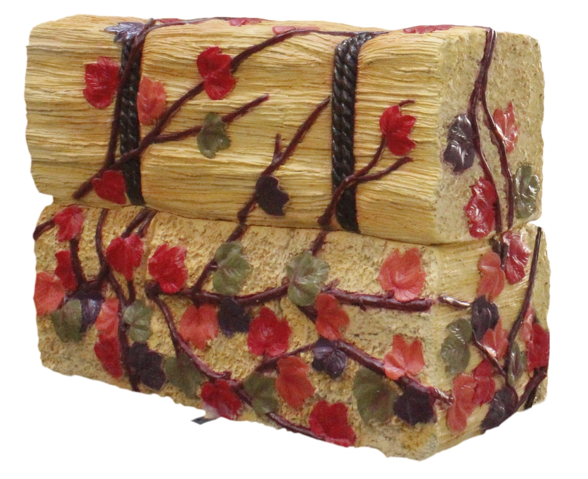 Hay Bales Christmas Decor with Leaves