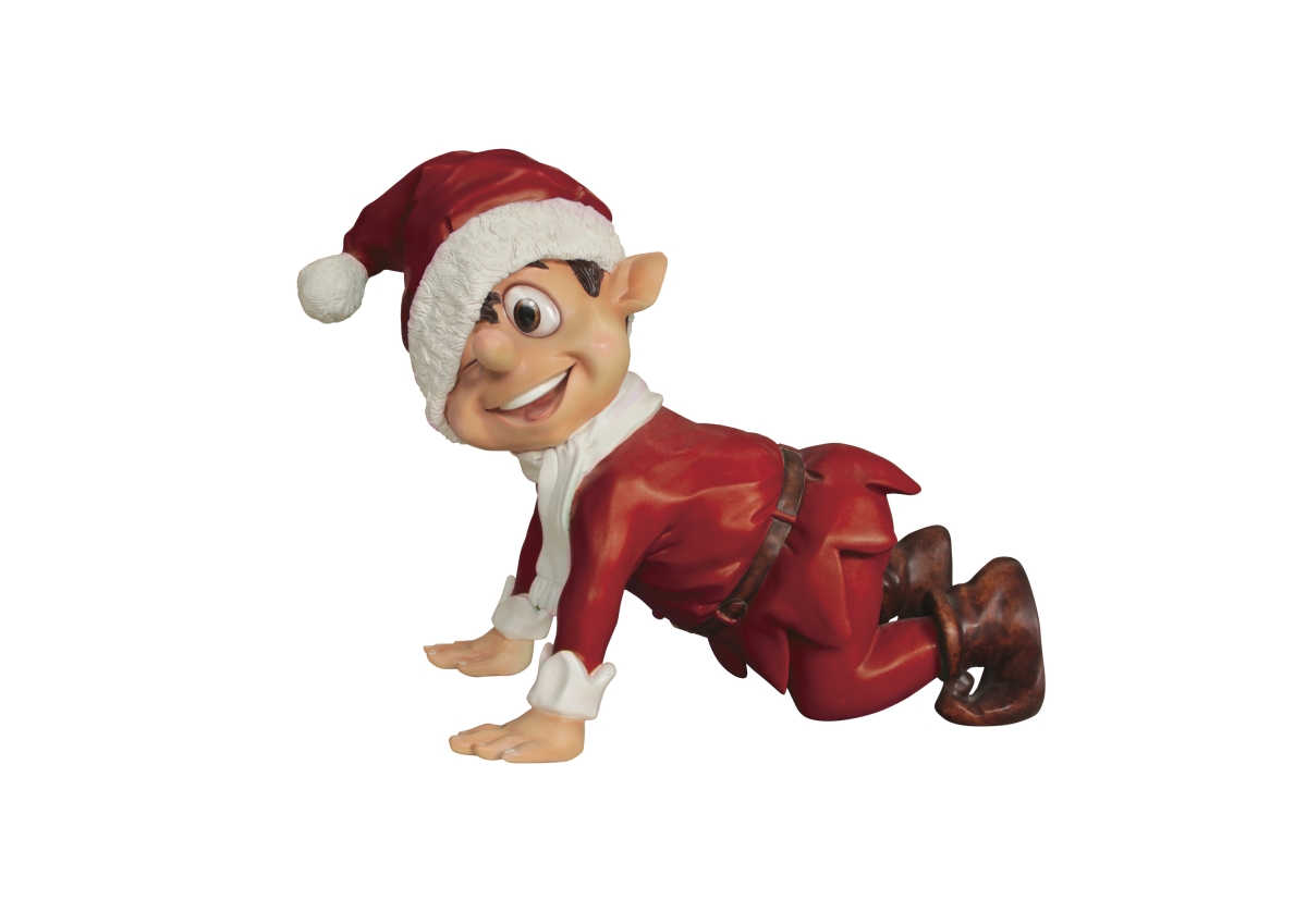 Crawling Santas Elf Decor, Red