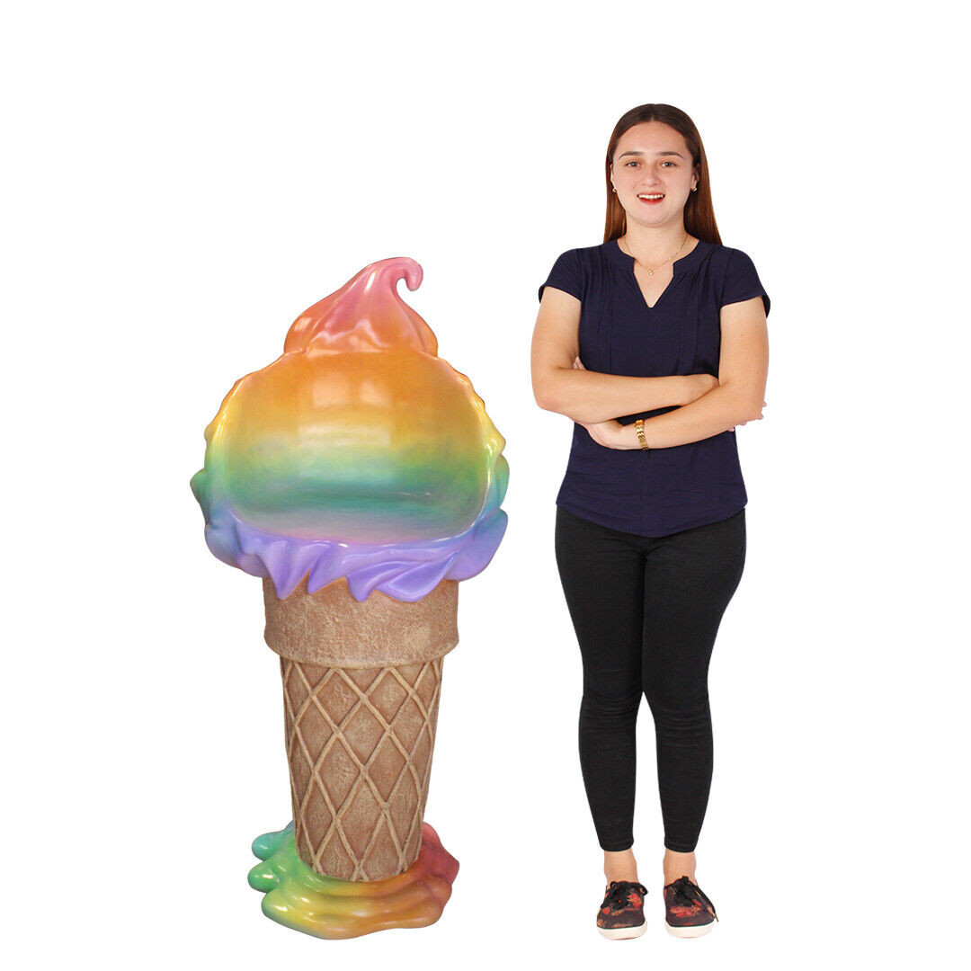 5 ft. Rainbow Ice Cream Cone Bar Chair