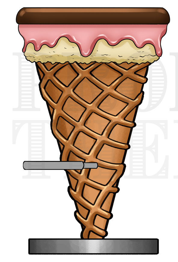 2.75 ft. Strawberry Ice Cream Bar Stool, Pink