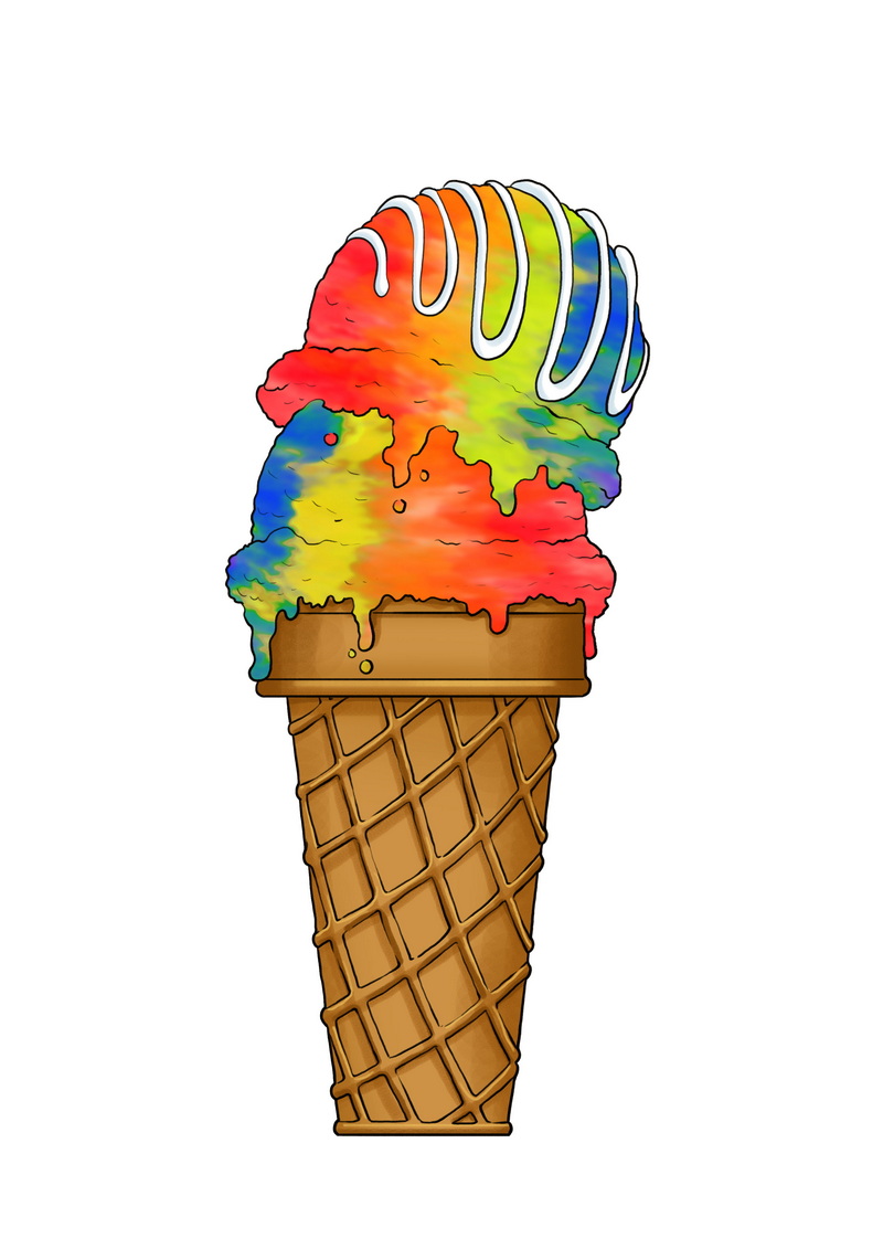 4 ft. Double Scoop Rainbow Ice Cream