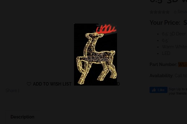 6.5 ft. 3D Warm White Deer