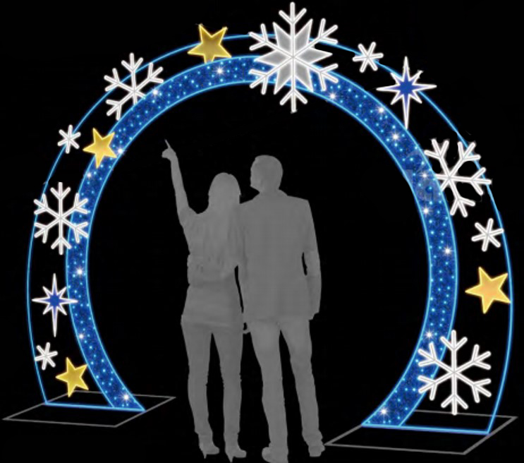 9 ft. Blue Snowflake Arch
