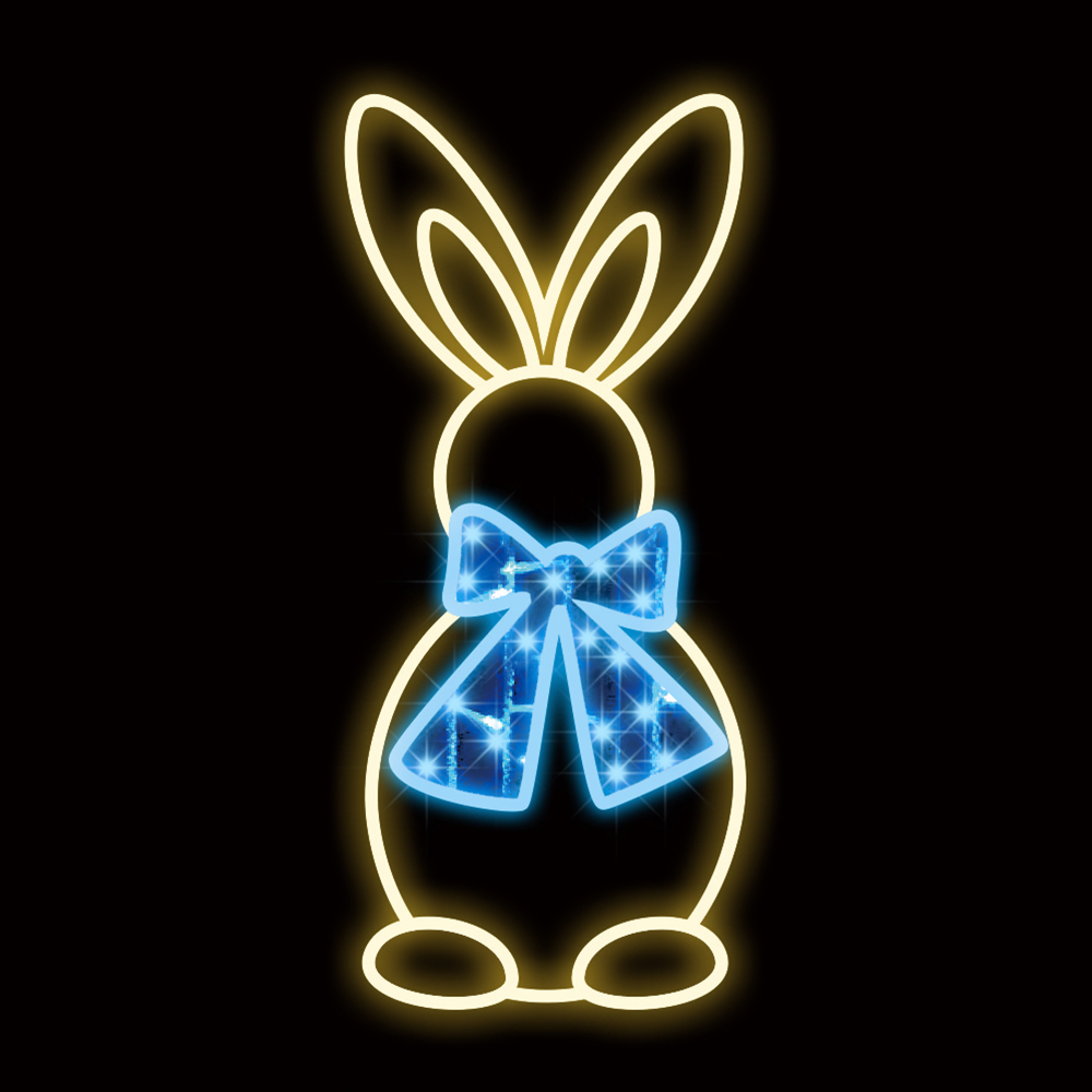 Easter Bunny Decor with Bow, Blue