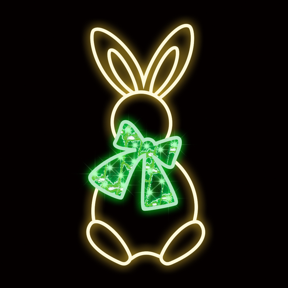 18 in. Easter Bunny Bow Decor, Green