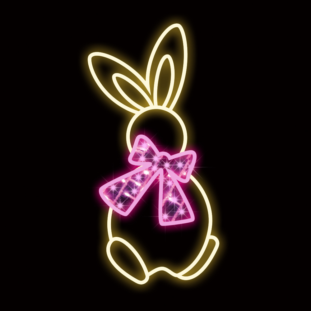 18 in. Easter Bunny Bow Decor, Pink