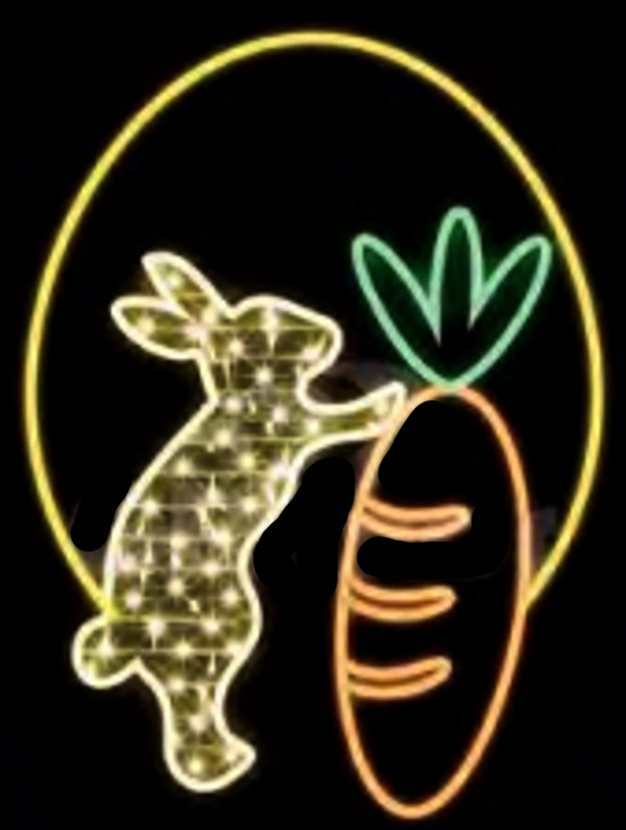 2 ft. Easter Bunny with Carrot & Egg Window Display