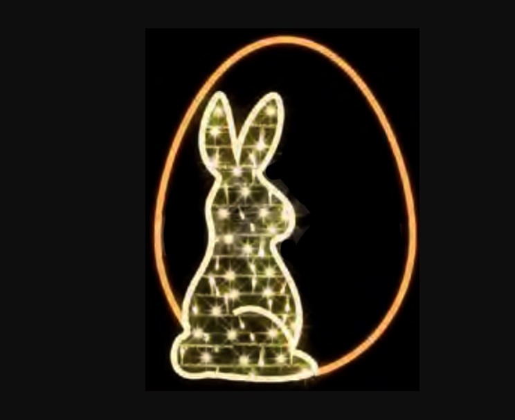 WL-MTNF-EST-BNYEGG-18 2 ft. Easter Bunny with Easter Egg Window Display