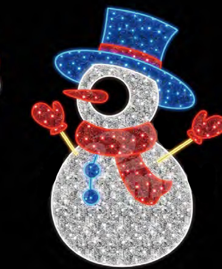 6 ft. Snowman Photo OP - Red, Blue & Pure White