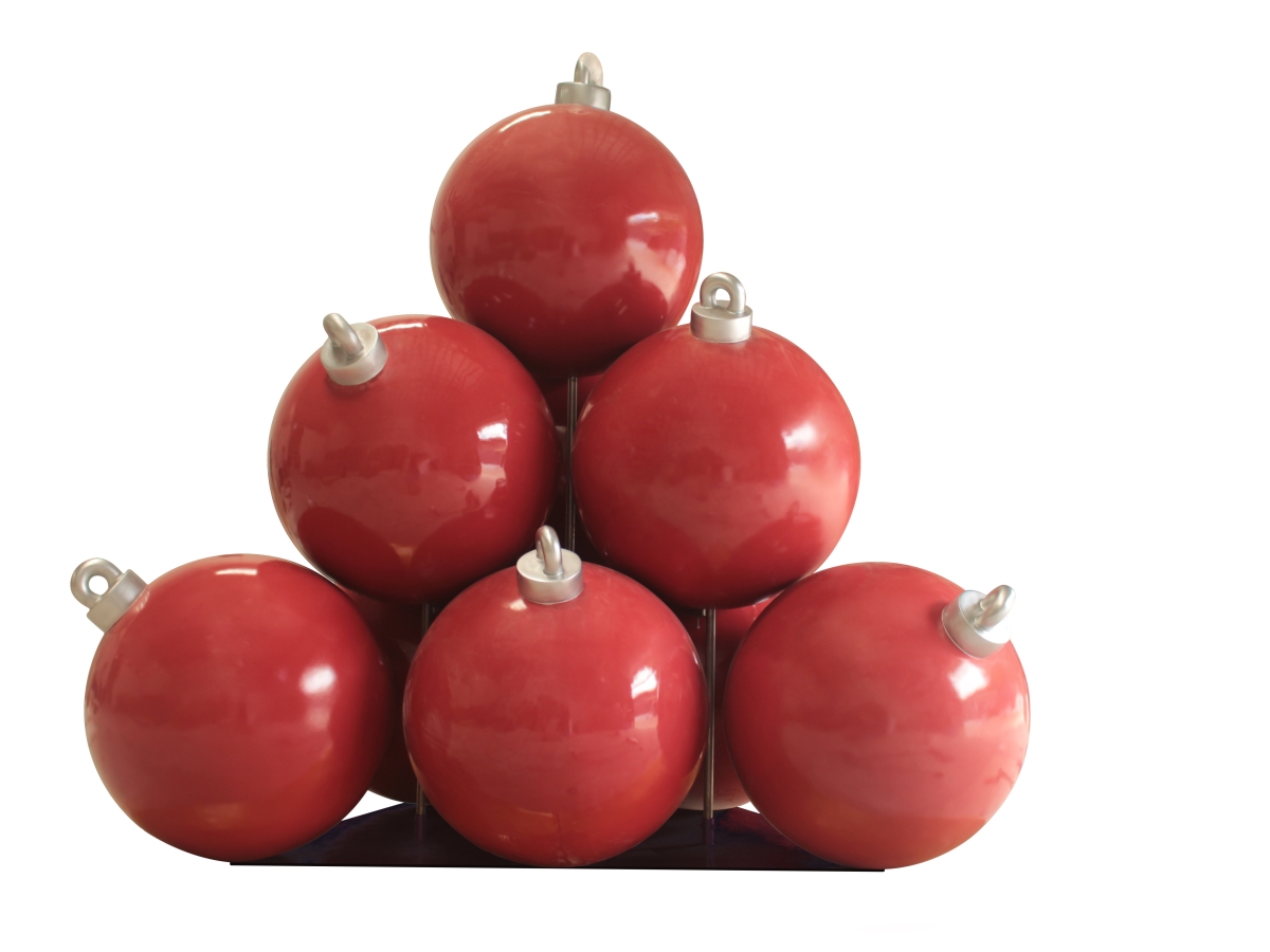 WL-POLYORN-STK-10-RE 10 ft. Christmas Ornament Stack Display, Red