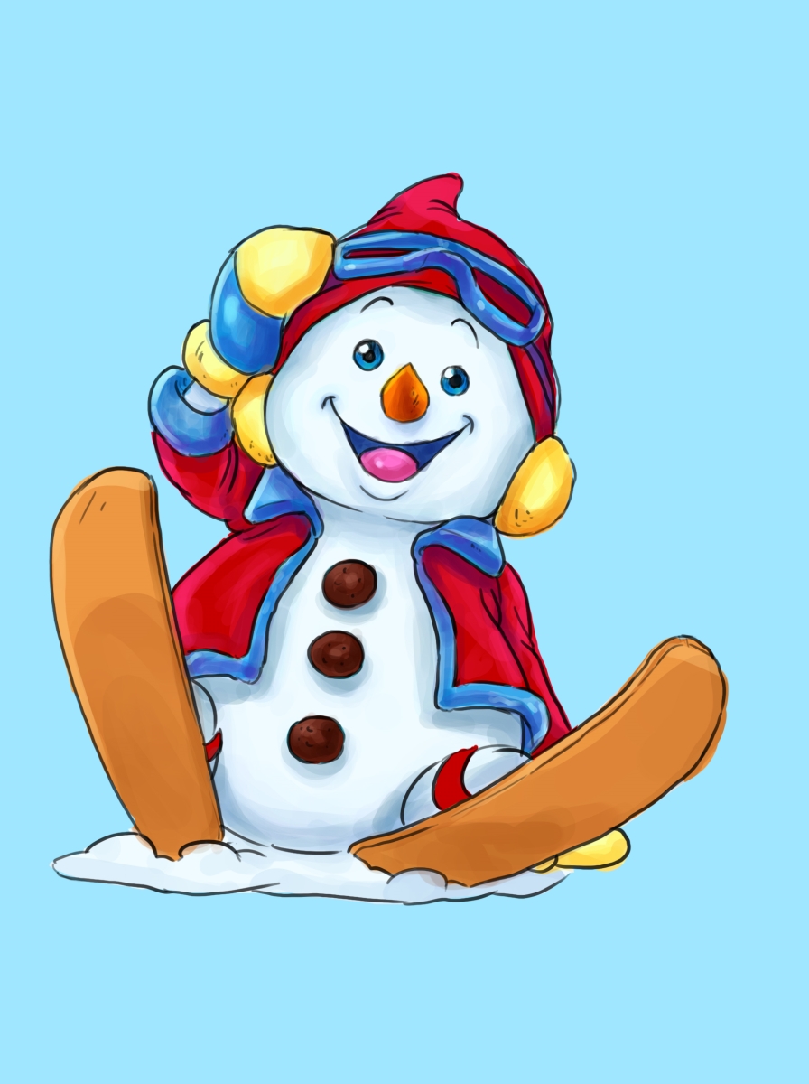4 ft. Skiing Snowboy