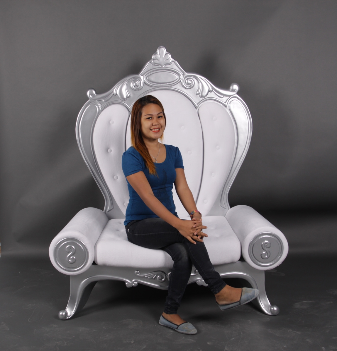 Deluxe Throne, Silver & White