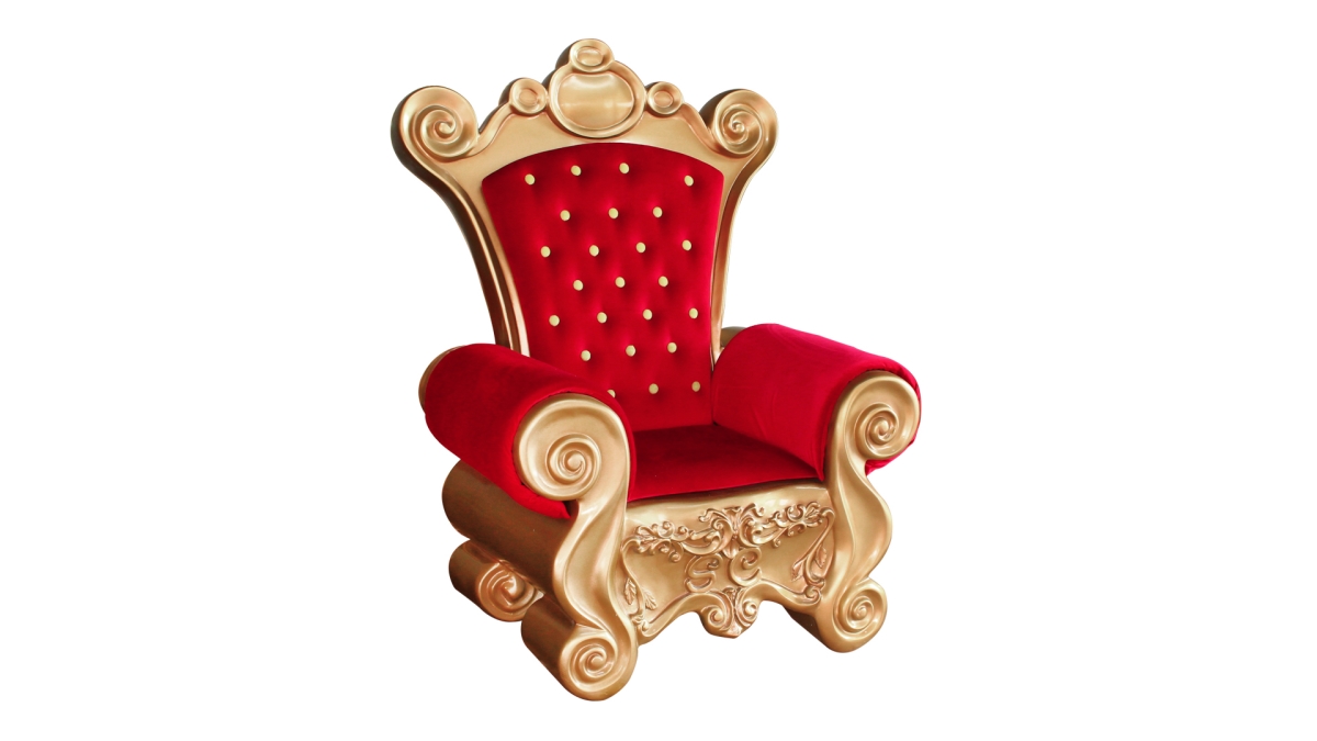 63 in. Santa Throne Decor, Gold & Red