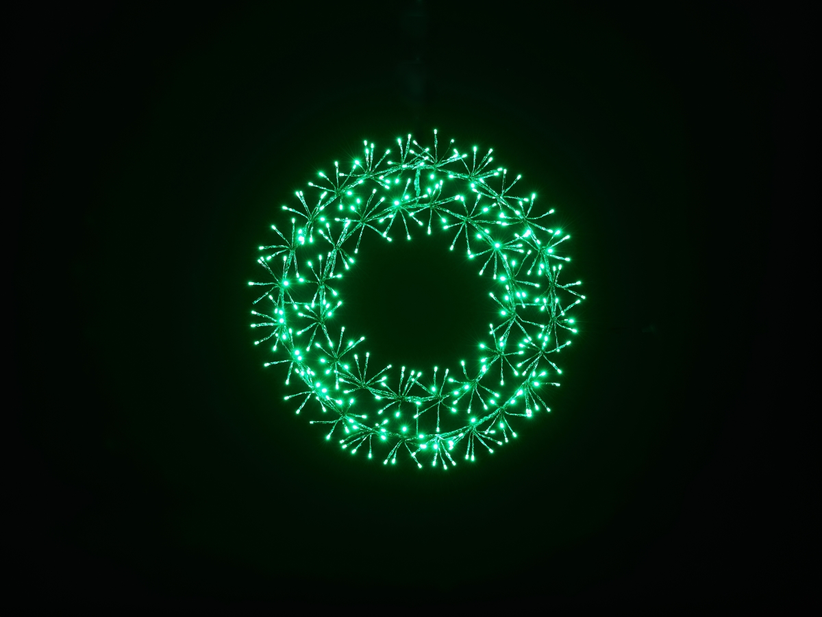 2 ft. Green Micro LED Wreath with Green Frame