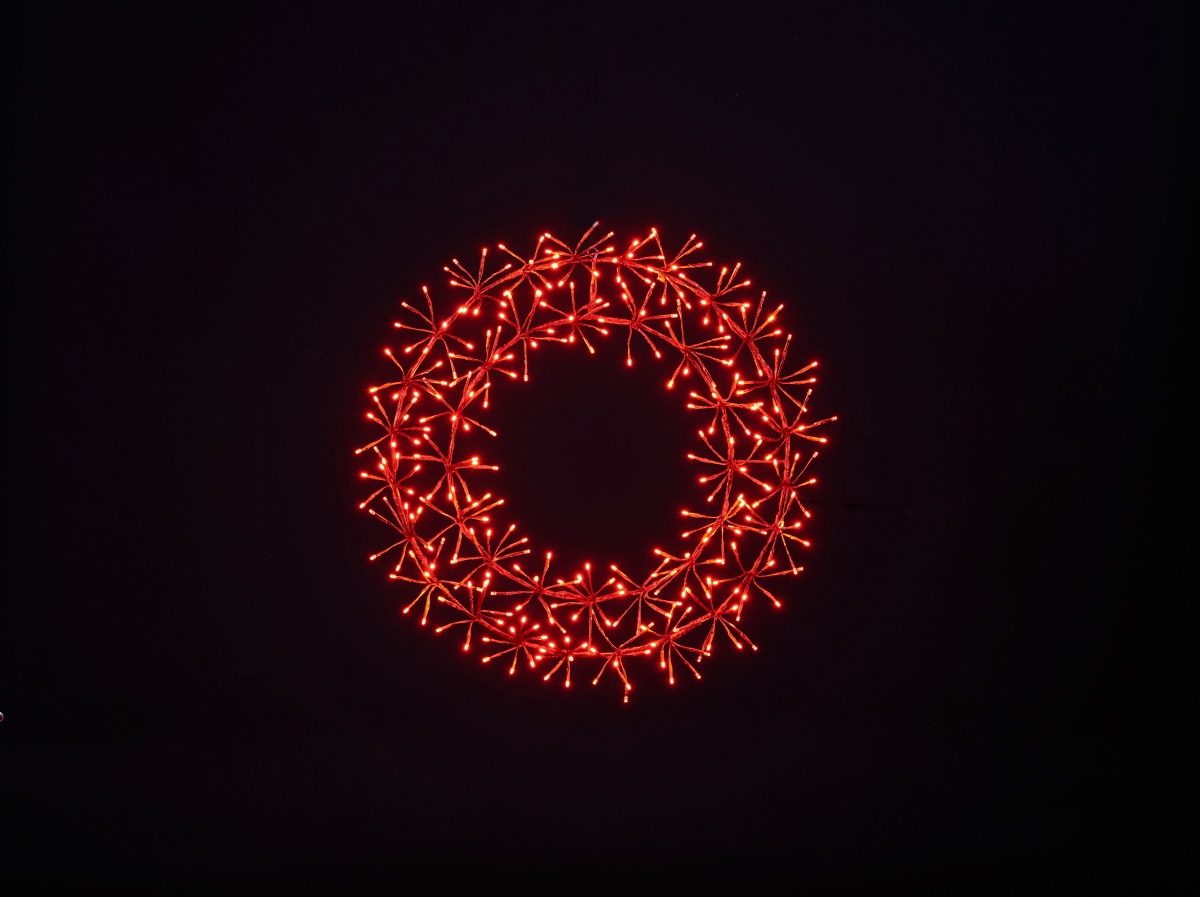 2 ft. Red Micro LED Wreath with Red Frame