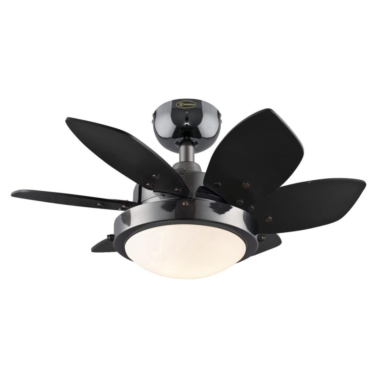 Picture of Westinghouse 7224600 24 in. Gun Metal Opal Frosted Glass Indoor Ceiling Fan with Reversible Blades Black & Graphite
