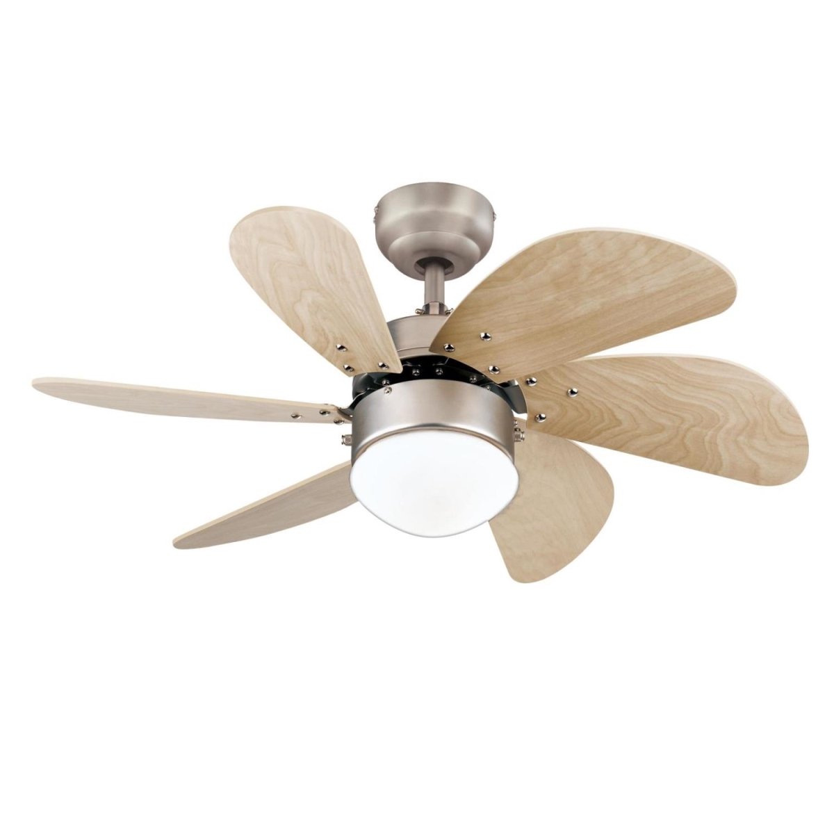 Picture of Westinghouse 7224000 30 in. Brushed Aluminum Finish Light Maple Blades Opal Frosted Glass