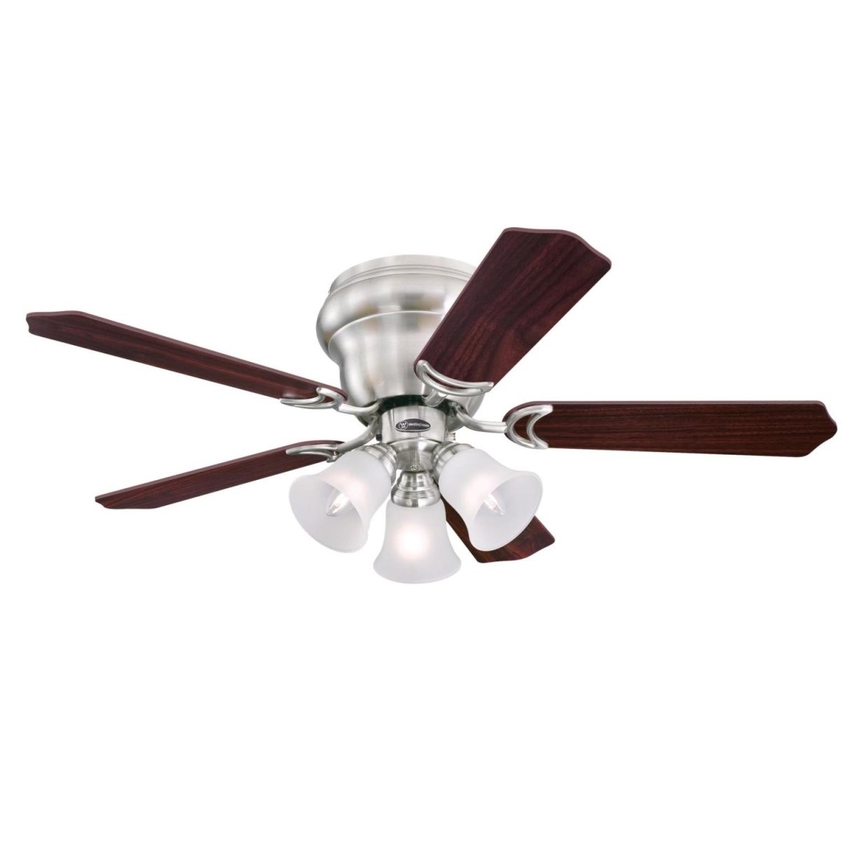 Picture of Westinghouse 7231900 42 in. Brushed Nickel Finish Reversible Blades Frosted Glass&#44; Rosewood & Bird Eye Maple