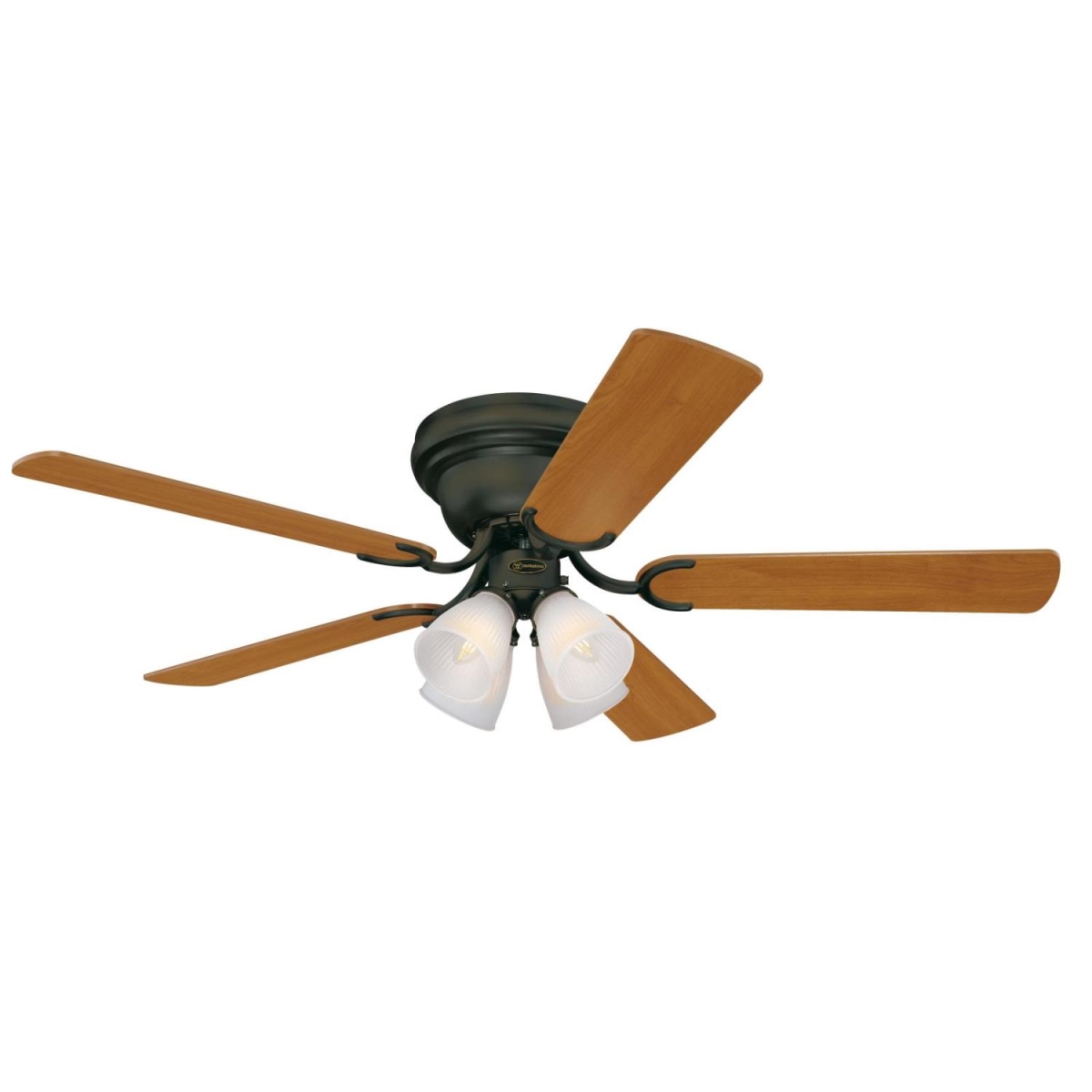 Picture of Westinghouse 7232100 52 in. Ceiling Fan with Dimmable LED Light Fixture Oil Rubbed Bronze Finish Reversible Blades Dark Cherry & Walnut Frosted Ribbed Glass