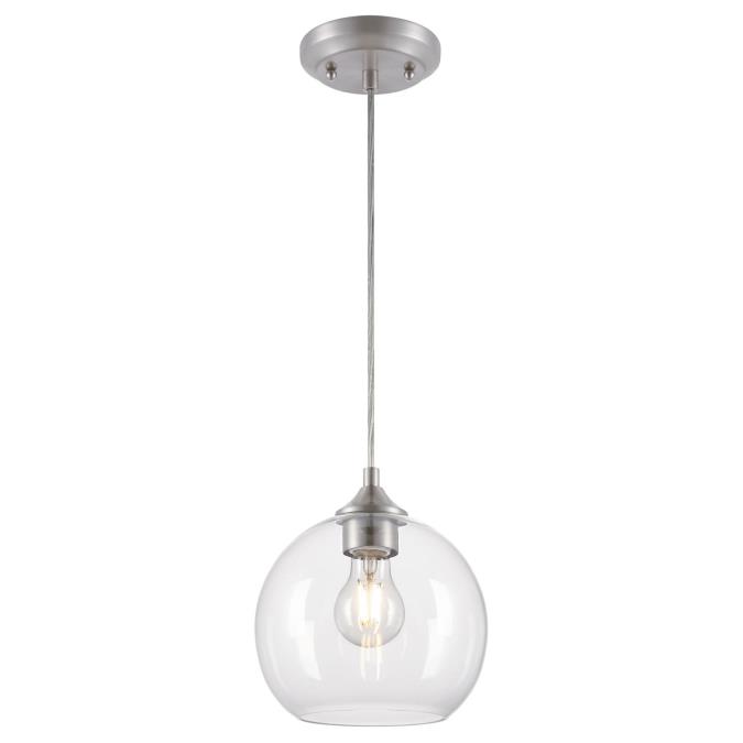 Tatze One Light Indoor Mini Pendant, Brushed Nickel & Clear Glass -  BrilliantBulb, BR4453471