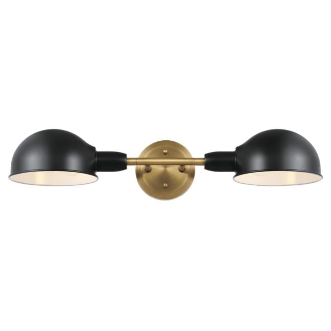 Picture of Westinghouse Lighting 6130800 Langhorne Two Light Wall Fixture&#44; Matte Black & Brushed Brass