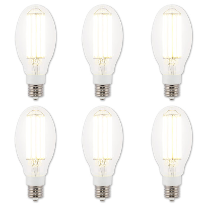 54 watt & 320 watt HID Equivalent Daylight ED32 High Lumen Filament LED Light Bulb with EX39 Mogul Base - Pack of 6