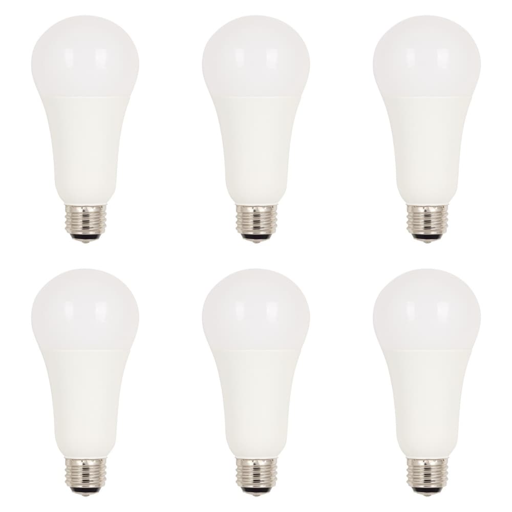5-15-21W, 50-100-150W Equivalent Bright White Omni A21 3-Way LED Light Bulb with Medium Base - Pack of 6