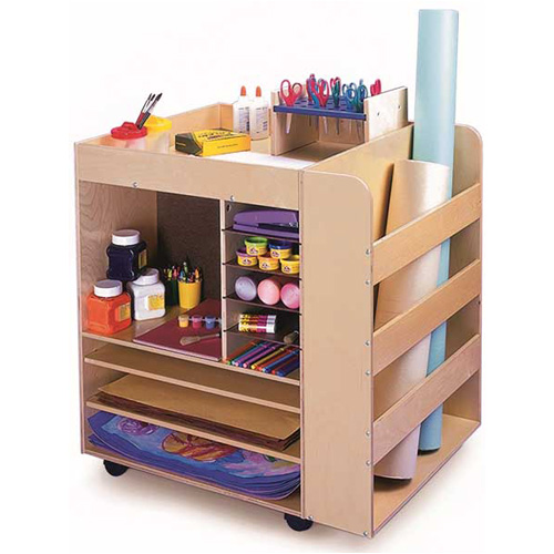 WB0285R Rolling Art Cart - Natural