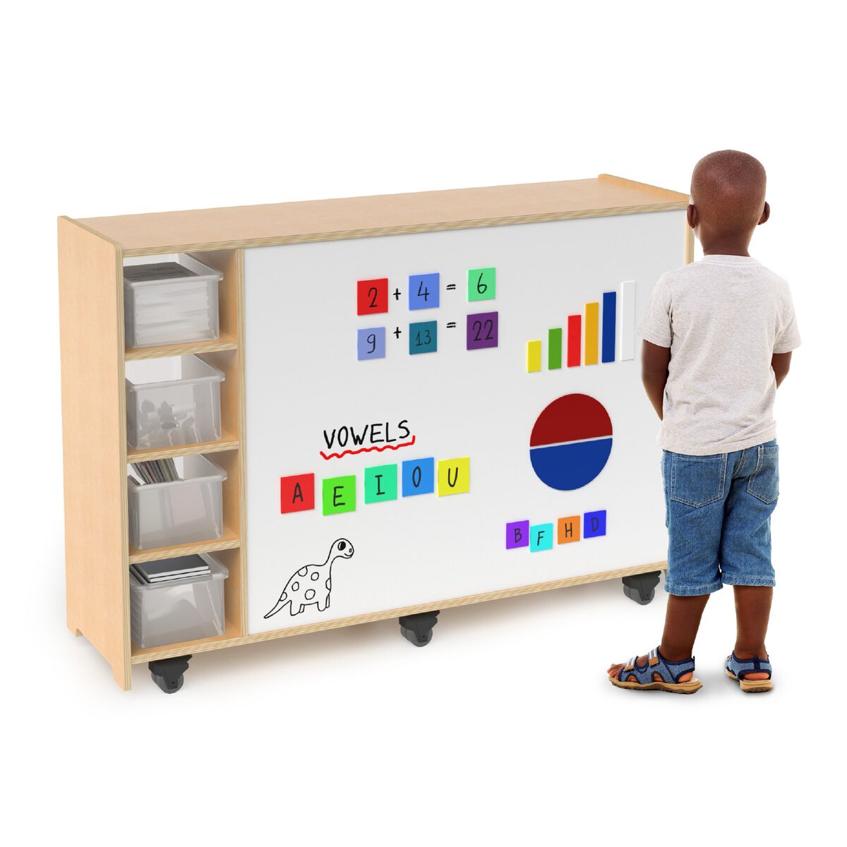 Magnetic Write & Wipe Mobile Cabinet - Natural UV