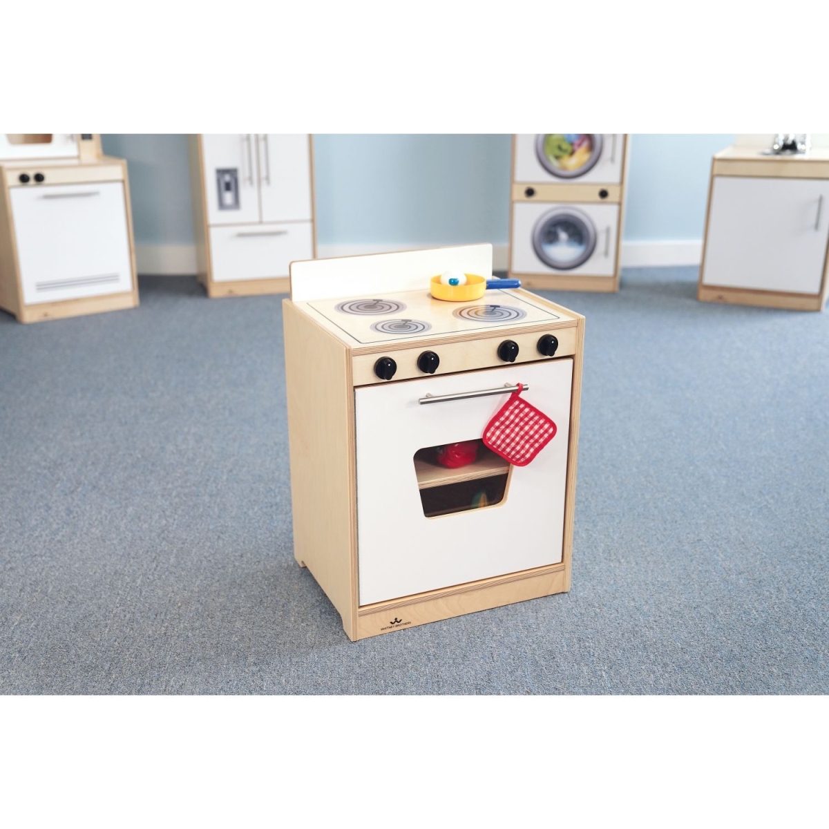 Indoor Modern Toddler Compact Playstation Contemporary Stove, White