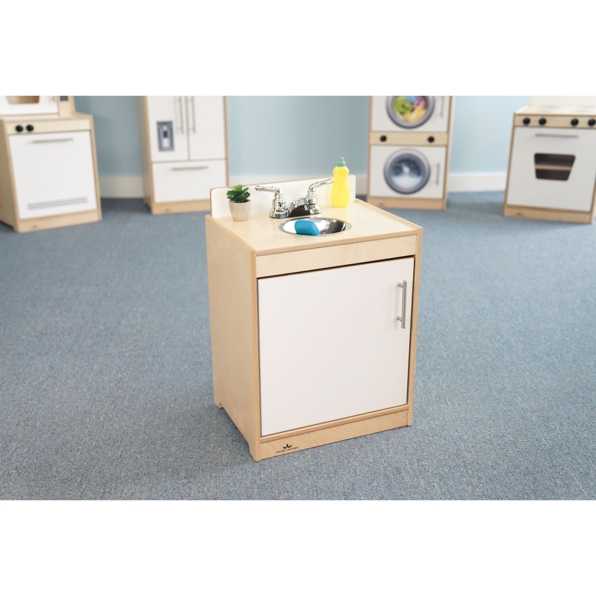 Indoor Modern Toddler Compact Playstation Contemporary Sink, White