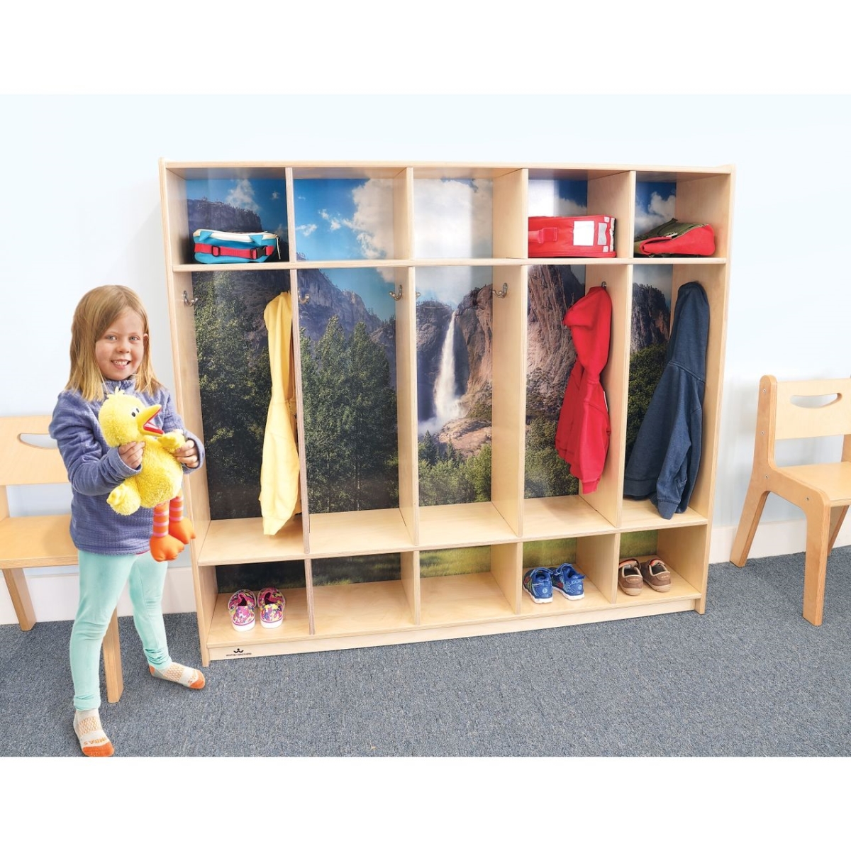 Picture of Nature View WB0852 View Five Section Coat Locker&#44; Natural UV