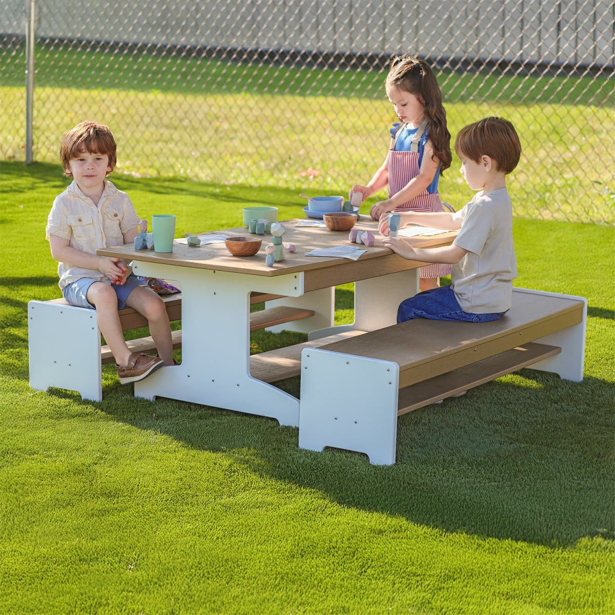 WB2910 outdoorED™ Table & Two Benches Set