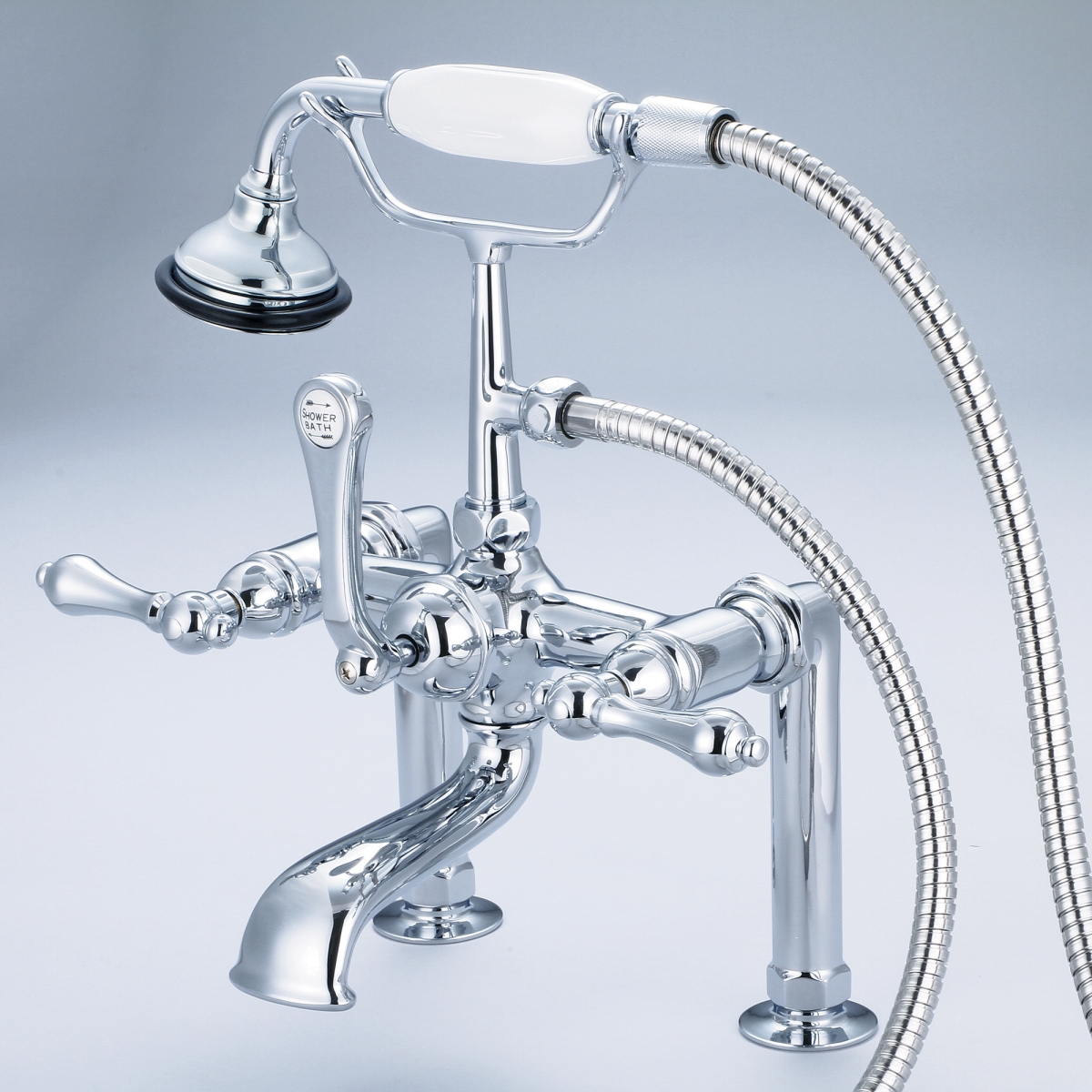 F6-0006-01-AL Vintage Classic 7 in. Spread Deck Mount Tub Faucet - Chrome, Silver -  Water Creation