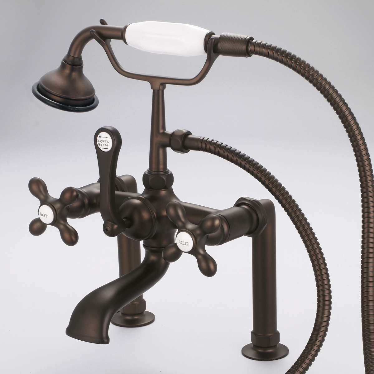 F6-0006-03-AX Vintage Classic 7 in. Spread Deck Mount Tub Faucet - Oil-Rubbed Bronze, Brown -  Water Creation