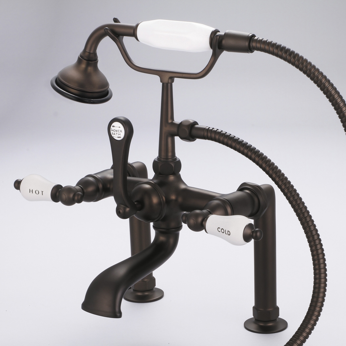 F6-0006-03-CL Vintage Classic 7 in. Spread Deck Mount Tub Faucet - Oil-Rubbed Bronze, Brown -  Water Creation