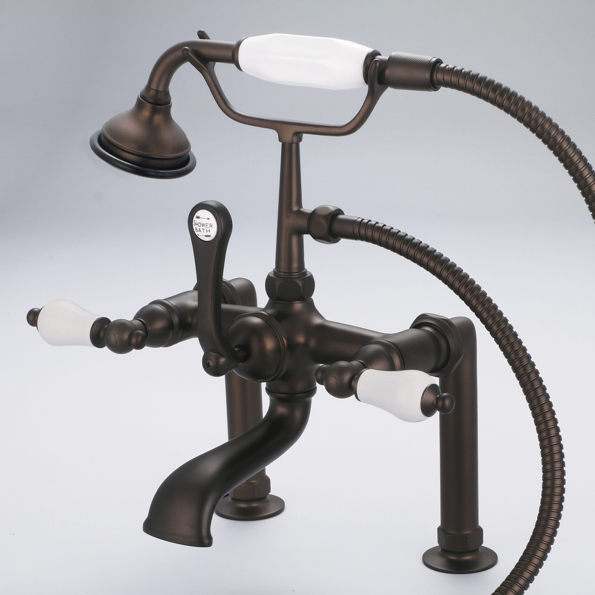 F6-0006-03-PL Vintage Classic 7 in. Spread Deck Mount Tub Faucet - Oil-Rubbed Bronze, Brown -  Water Creation