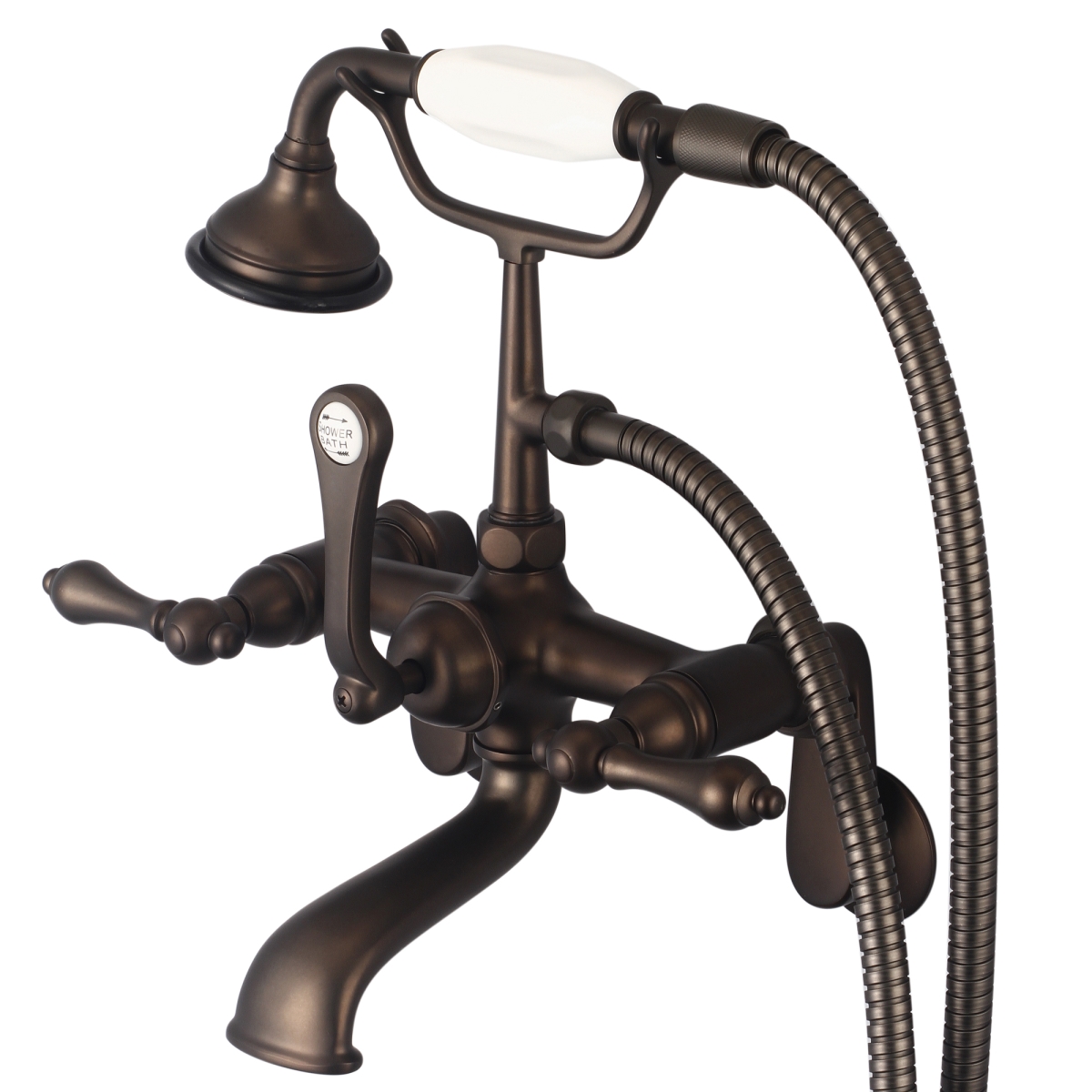 F6-0009-03-AL Vintage Classic Adjustable Center Wall Mount Tub Faucet - Oil-Rubbed Bronze, Brown -  Water Creation