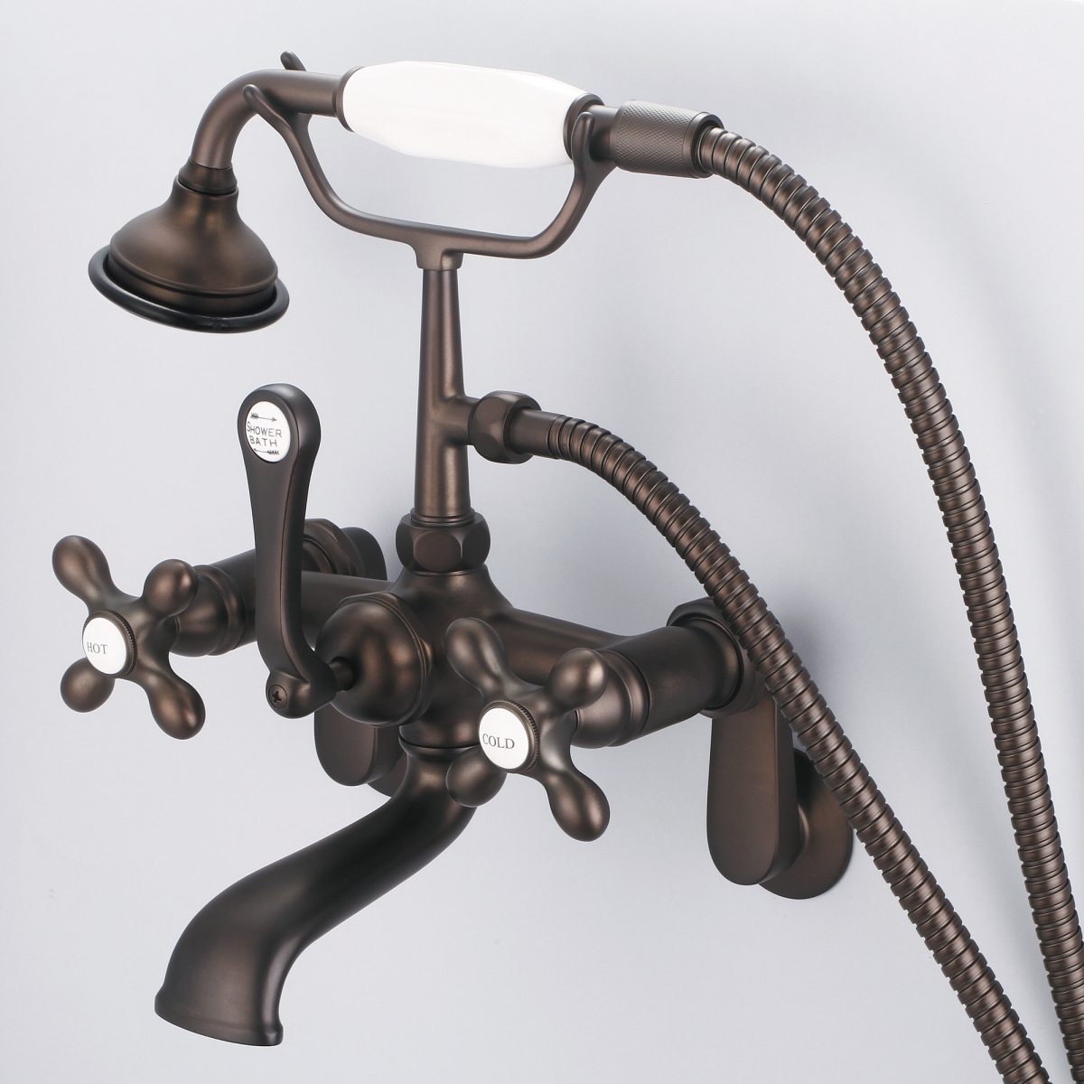 F6-0009-03-AX Vintage Classic Adjustable Center Wall Mount Tub Faucet - Oil-Rubbed Bronze, Brown -  Water Creation