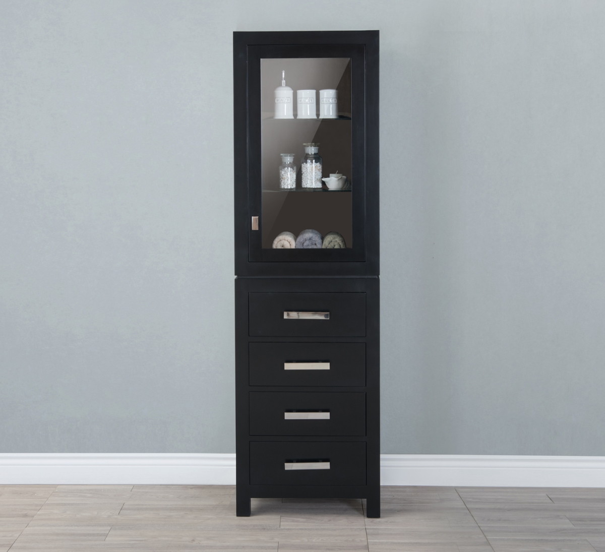 MADISON-LC-E Madison Collection Linen Cabinet - Espresso & Chrome