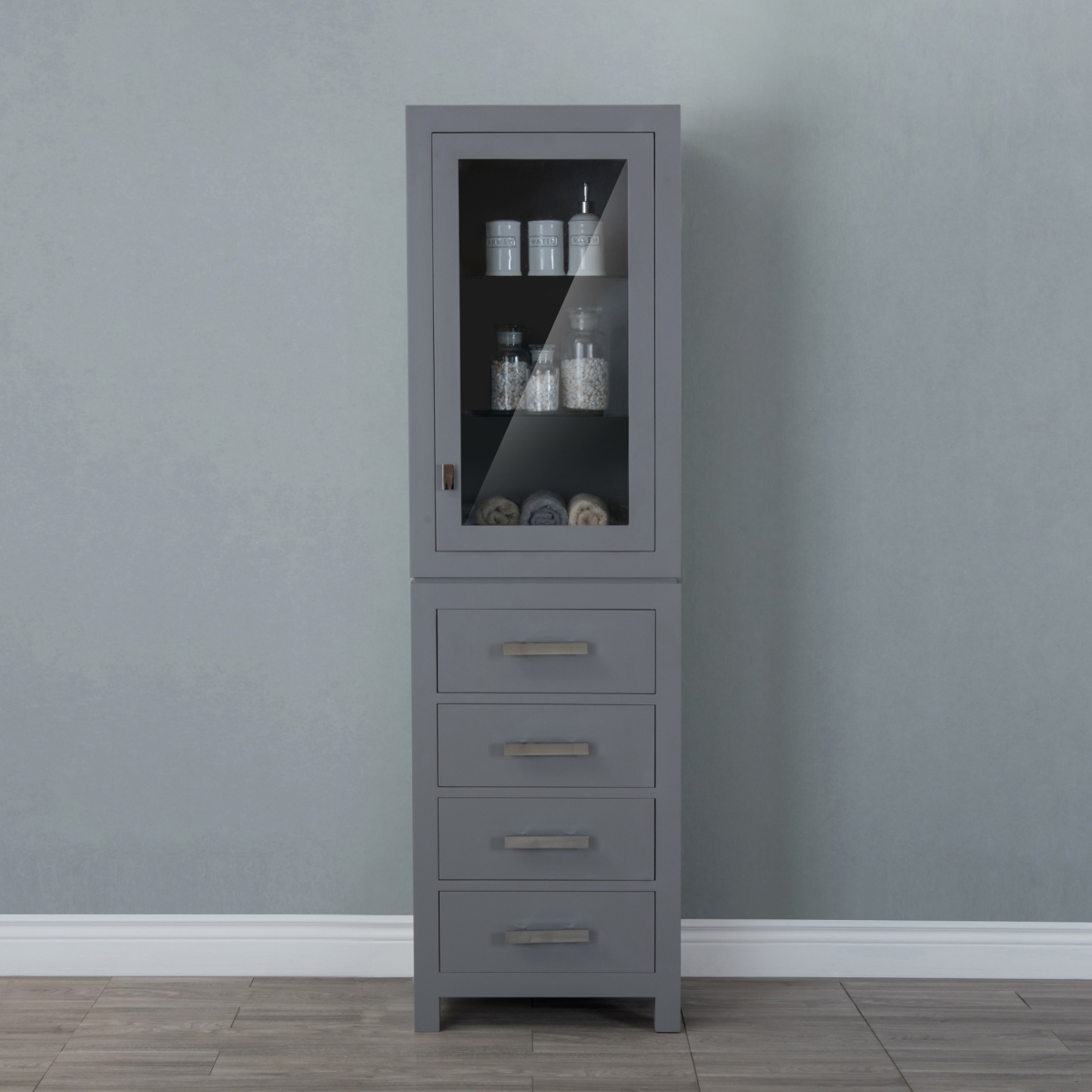 MADISON-LC-G Madison Collection Linen Cabinet - Cashmere Gray & Chrome
