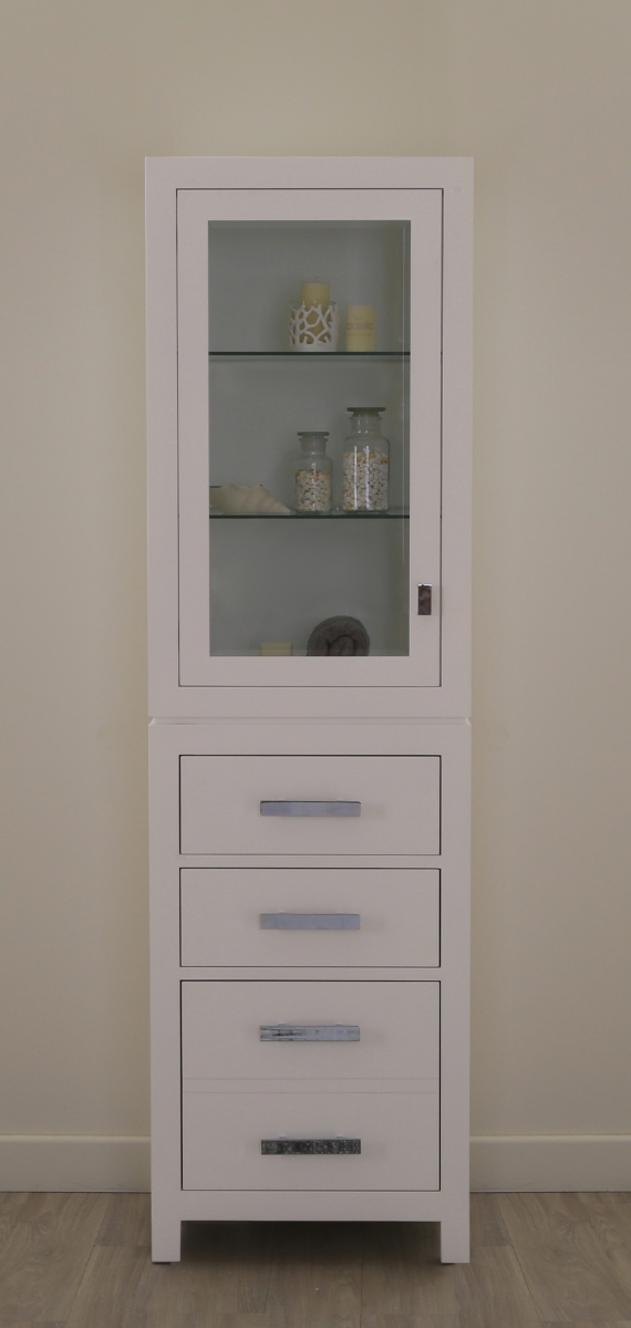 MADISON-LC-W Madison Collection Linen Cabinet - Pure White & Chrome