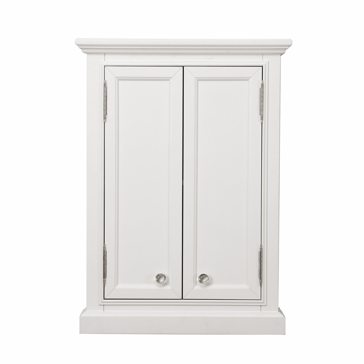 DERBY-TT-W Derby Collection Wall Cabinet - Pure White & Chrome