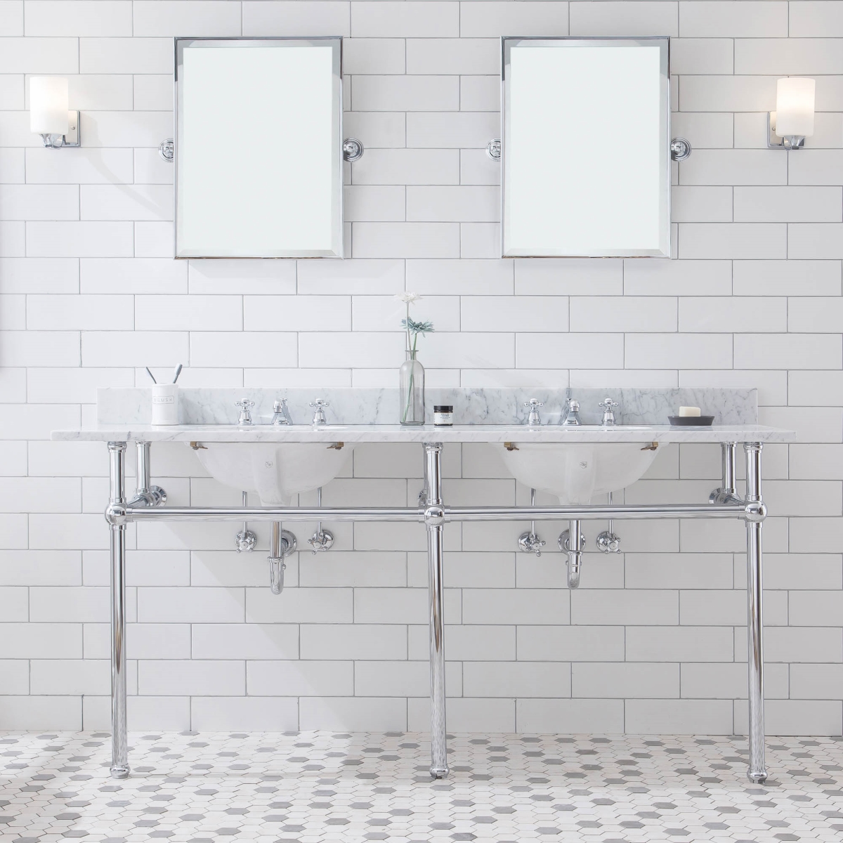 EB72A-0100 72 in. Embassy Wide Double Wash Stand Only in Chrome